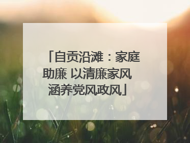 自贡沿滩：家庭助廉 以清廉家风涵养党风政风