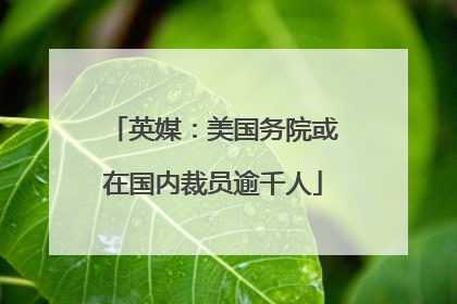 英媒：美国务院或在国内裁员逾千人