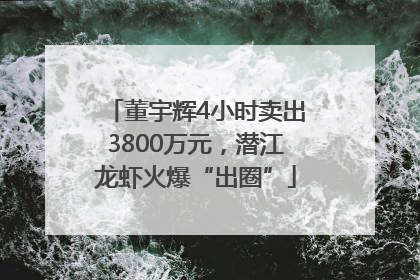 董宇辉4小时卖出3800万元，潜江龙虾火爆“出圈”
