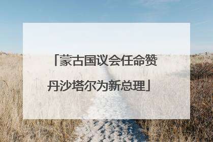 蒙古国议会任命赞丹沙塔尔为新总理