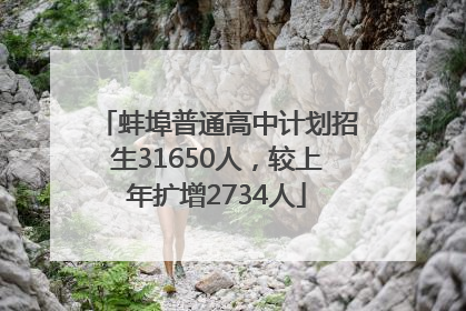 蚌埠普通高中计划招生31650人，较上年扩增2734人