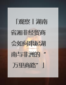 观察丨湖南省湘非经贸商会如何串起湖南与非洲的“万里商路”