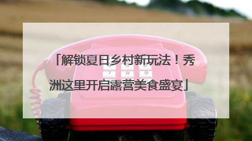 解锁夏日乡村新玩法！秀洲这里开启露营美食盛宴