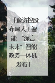 豫资控股布局人工智能 “深言未来”智能政务一体机发布