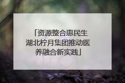 资源整合惠民生 湖北柠月集团推动医养融合新实践