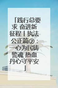 践行总要求 奋进新征程丨执法公正篇②：一心为民铸警魂 热血丹心守平安