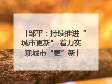 邹平：持续推进“城市更新” 着力实现城市“更”新