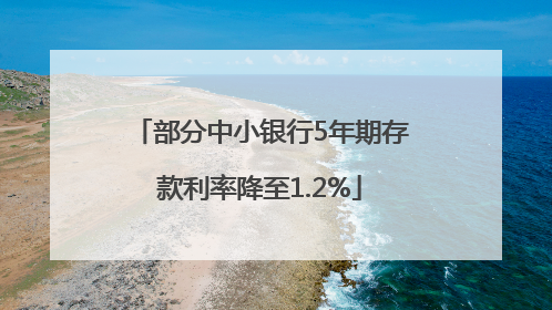 部分中小银行5年期存款利率降至1.2%