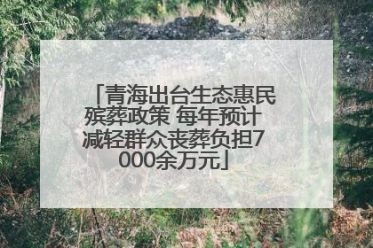 青海出台生态惠民殡葬政策 每年预计减轻群众丧葬负担7000余万元