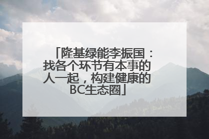 隆基绿能李振国：找各个环节有本事的人一起，构建健康的BC生态圈