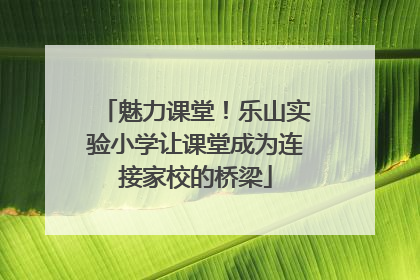 魅力课堂！乐山实验小学让课堂成为连接家校的桥梁