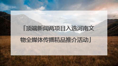 顶端新闻两项目入选河南文物全媒体传播精品推介活动