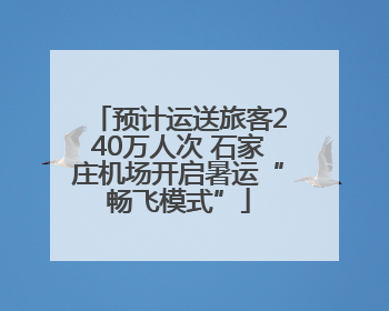 预计运送旅客240万人次 石家庄机场开启暑运“畅飞模式”