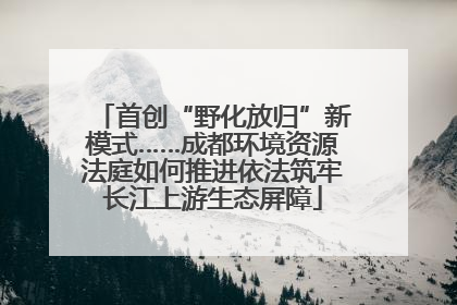 首创“野化放归”新模式……成都环境资源法庭如何推进依法筑牢长江上游生态屏障