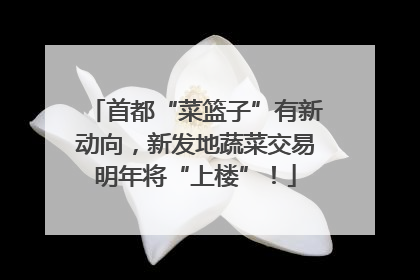 首都“菜篮子”有新动向，新发地蔬菜交易明年将“上楼”！
