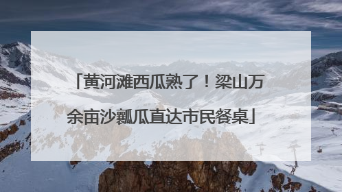 黄河滩西瓜熟了！梁山万余亩沙瓤瓜直达市民餐桌