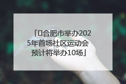 ﻿合肥市举办2025年首场社区运动会 预计将举办10场