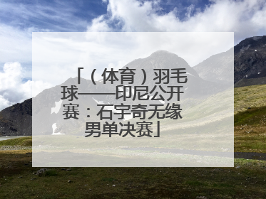 （体育）羽毛球——印尼公开赛：石宇奇无缘男单决赛