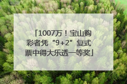 1007万！宝山购彩者凭“9+2”复式票中得大乐透一等奖