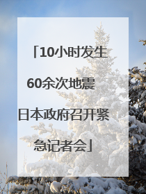 10小时发生60余次地震 日本政府召开紧急记者会