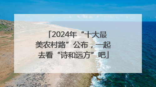 2024年“十大最美农村路”公布，一起去看“诗和远方”吧