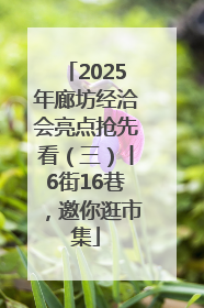 2025年廊坊经洽会亮点抢先看（三）丨6街16巷，邀你逛市集