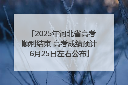 2025年河北省高考顺利结束 高考成绩预计6月25日左右公布