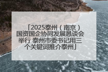 2025泰州（南京）国资国企协同发展恳谈会举行 泰州市委书记用三个关键词推介泰州